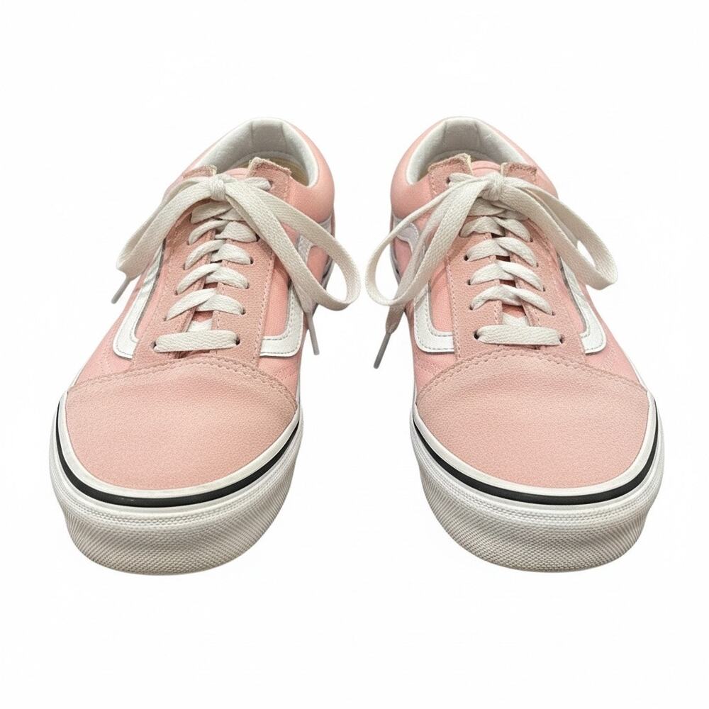 Vans Old Skool Kids Size 1 Pink White Low Top Skate Shoes
